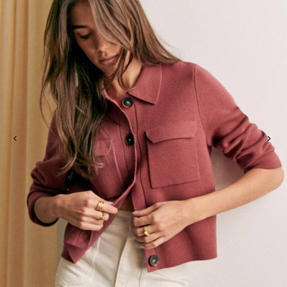 Sezane Betty Cardigan in Rosewood XS NWT